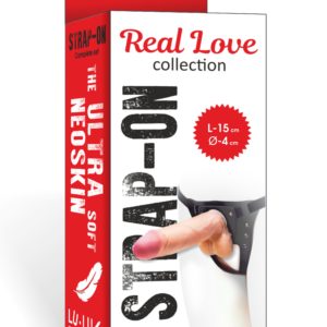 Фаллоимитатор неоскин с поясом Harness Real Love, страпон ( L 15см, D 4см )