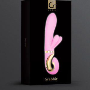 Вибратор-кролик Gvibe "Grabbit", для клитора и точки G с тремя моторами,22х4 см (АНГЛИЯ). USB.