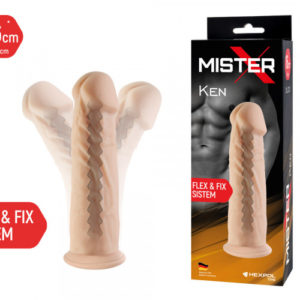 102102X Фаллоимитатор гибкий с хребтом Mister-X KEN ( L-16 см, d-4 см) материал Германия.
