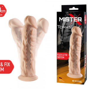 102125X Фаллоимитатор гибкий с хребтом Mister-X Tomas (L-20 см, d-5 см) материал Германия.