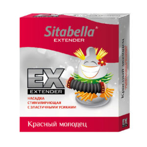 Насадка стимулирующая Extender Красный молодец с усиками.