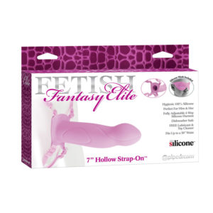 Страпон полый из силикона  на ремнях универсальный 7" Hollow Strap-On Fetish Fantasy Elite от Pipedream PD4528-11