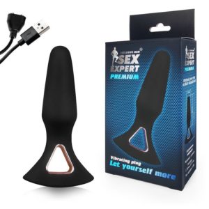 Вибромассажёр-пробка анальная SEX EXPERT (L137мм; d33мм)10 режим.вибрации(USB).