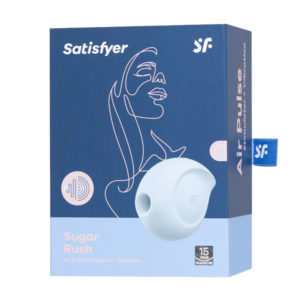 Вакуумно-волновой вибромассажёр Satisfyer "Sugar Rush" голубой 8х6,5х3,5см USB (Германия).
