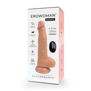 Фаллоимитатор  Erowoman-вибро 15,5см/3,7см пульт+(USB).