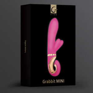 Миниатюрный вибратор-кролик Gvibe "Grabbit Mini",19х3.2см (АНГЛИЯ).USB.