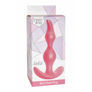 Анальная втулка для ношения елочка  Bent Anal Plug LOLA  L11см/D3 см красная.