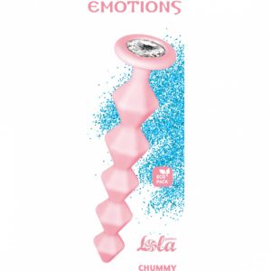 Анальная цепочка с кристаллом «Emotions Chummy»Lola Games ,розовая. L-16см,макс.диам-3.5 см.