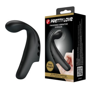 Вибронасадка на палец с 10 функциями вибрации Baile  "PRETTY LOVE" "GORGON" (USB) черная.