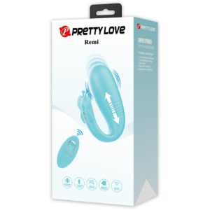 Вибромассажер виброяйцо с пульсацией и ротацией 9,6см с пультом ДУ Pretty Love Remi.( USB).