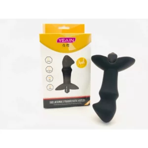 Акция!!! Анальная пробка(втулка) простатостимулятор Silicone PROSTATE STUD с вибрацией 10 реж.чёрная.