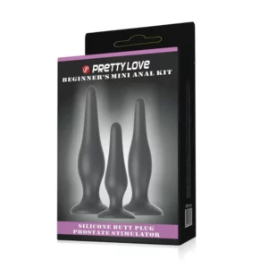 BL-014456H  Набор анальных пробок Pretty Love "Mini Anal Kit" (длина 7,5см/10см/10,5см), (диам.2,2/ 2,5/ 3,1см).