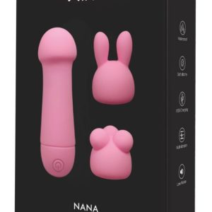 Мини-вонд  с 2 насадками "NANA" WINYI-10,8см,10 режимов.(USB),WY0301 розовый.
