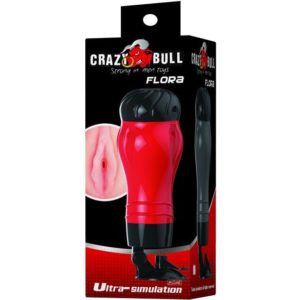 Мастурбатор-вагина с вибрацией в колбе с присоской, «Flora» Crazy Bull ,звук(стоны) ,BM-00900T47N.