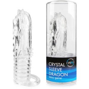 Насадка закрытая «Crystal Sleeve Dragon» форма дракона.,пупырки/усики, Длина	14 см. Диам. 2.7 см.EE-10101