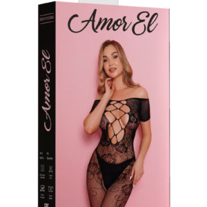 Кетсьюит кружевной "Cristina" (боди-комбинезон)  S/L черный, AME013BLK.