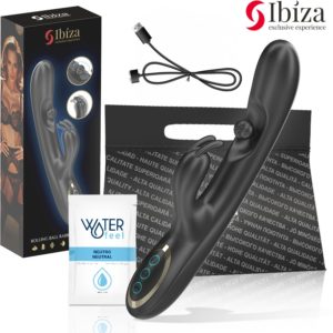 Вибратор-кролик мультискоростной «Rolling Ball Rabbit Vibrator» с вибрацией и вращающимся шариком,24,5см/3,4см,бренд IBIZA (Испания),D-242824.