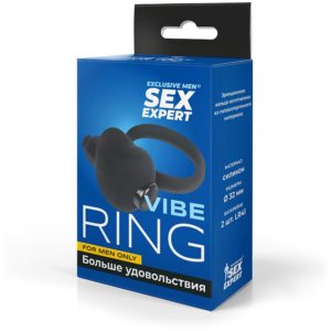 Кольцо эрекционное мультискоростное с вибрацией, цвет черный, Sex Expert SEM-55113